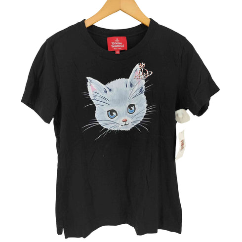 ヴィヴィアンウエストウッドレッドレーベル Vivienne Westwood RED LABEL キャットプリントクルーネックTシャツ レディース M