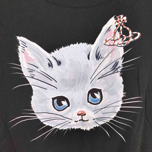 ヴィヴィアンウエストウッドレッドレーベル Vivienne Westwood RED LABEL キャットプリントクルーネックTシャツ レディース M