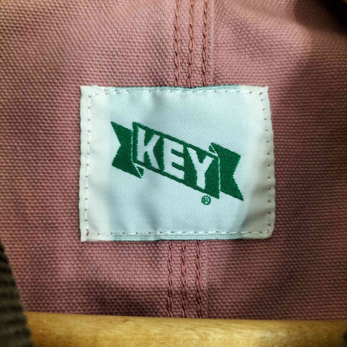 キー KEY 別注 襟 袖口 コーデュロイ ロゴテープ コットン カバーオール メンズ FREE