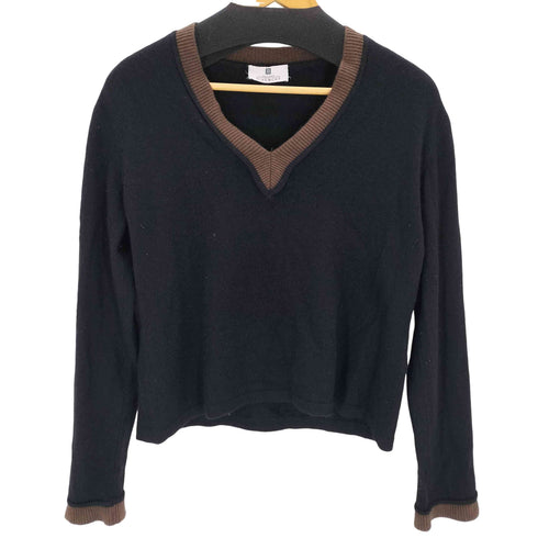ジバンシィ GIVENCHY アンゴラ混バイカラーVネックニット レディース import:L