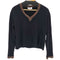 ジバンシィ GIVENCHY アンゴラ混バイカラーVネックニット レディース import:L