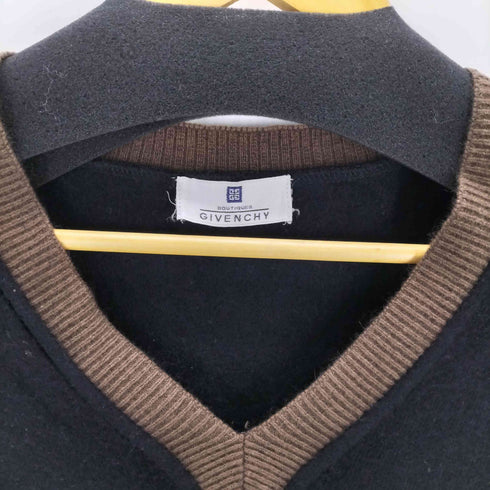 ジバンシィ GIVENCHY アンゴラ混バイカラーVネックニット レディース import:L
