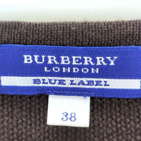 バーバリーブルーレーベル BURBERRY BLUE LABEL ロゴ刺繍クロップドニットカーディガン レディース 38