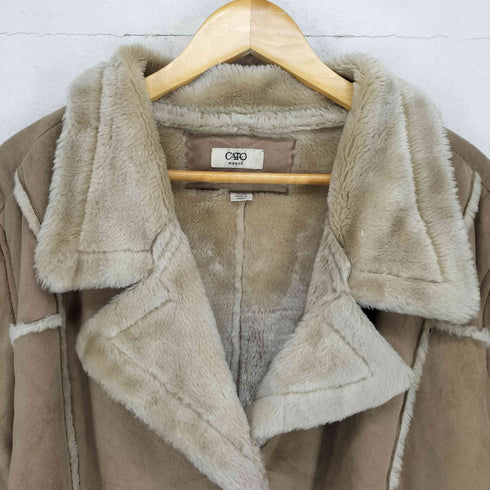 CATO WOMAN ブロックパターン ファーコート レディース 22/24
