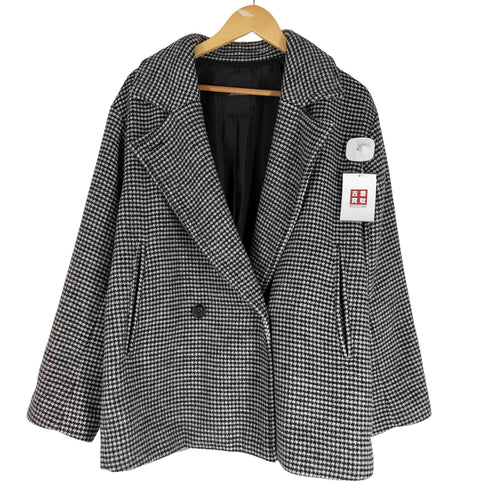 ジーナシス JEANASIS 22AW BIGカラーダブルウールコート 千鳥格子 レディース FREE