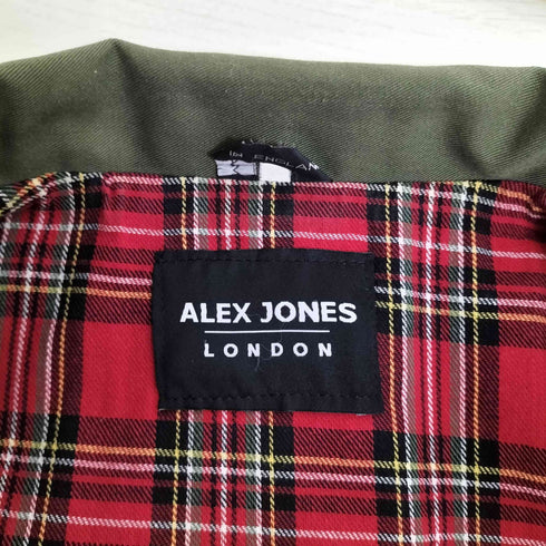 ALEX JONES LONDON イギリス製 裏地チェック ポリコットン ハリントンジャケット メンズ import:M