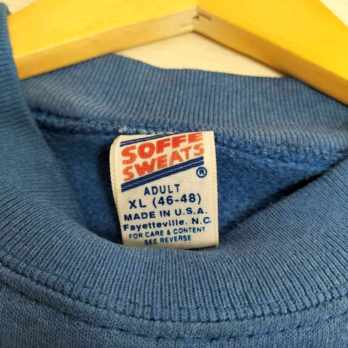 ソフィー SOFFE 80-90s USA製 カレッジロゴプリント ラグラン クルーネックスウェット メンズ import:XL