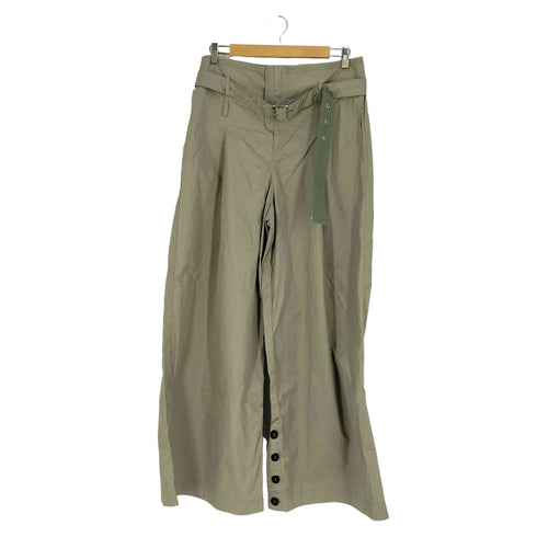 ザラ ZARA 裾ボタンデザイン ベルテッド ハイウエスト ワイドパンツ レディース L