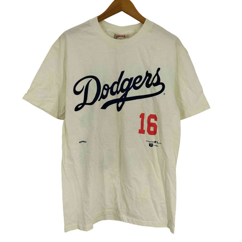ナツメグ NUTMEG 90S USA製 ベースボール チーム ロゴ プリント ナンバリング 16 S/S Tシャツ 1995年製 メンズ import:L