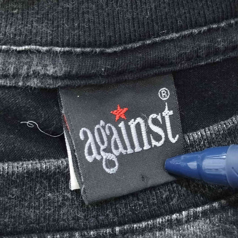 againstボディ ビッグシルエット フェード バンド Tシャツ バンT メンズ import:XXL