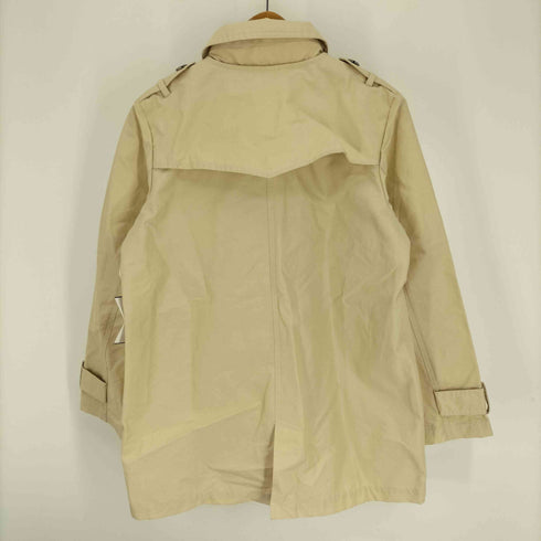 エディーバウアー Eddie Bauer 裏地 ストライプ コットン ナイロン ダブル ステンカラー コート レディース PL