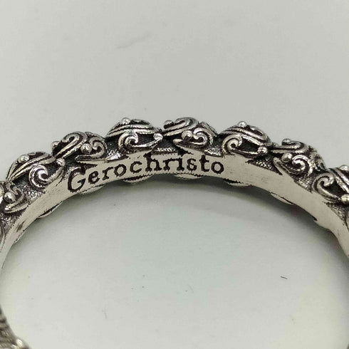 Gerochristo Band ring in Sterling silver 20388 メンズ 15号