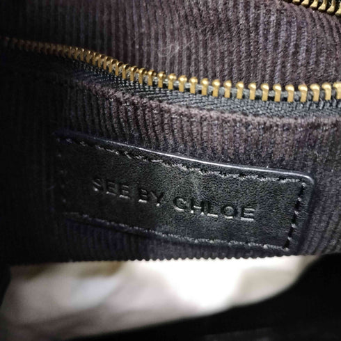 シーバイクロエ SEE BY CHLOE 内側コーデュロイ リボンデザイン レザー トートバッグ レディース