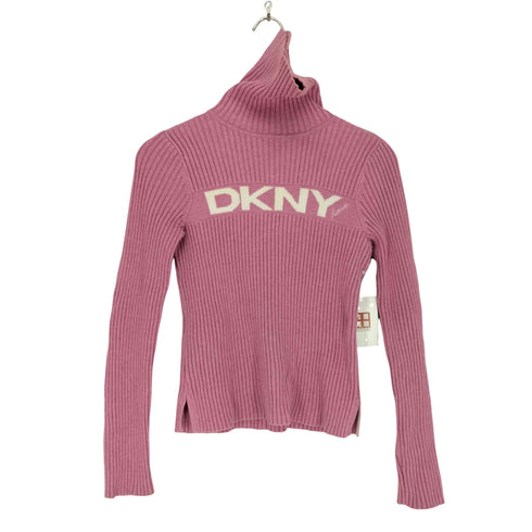 ダナキャランニューヨーク DKNY 00S ロゴデザインタートルネックニット レディース S