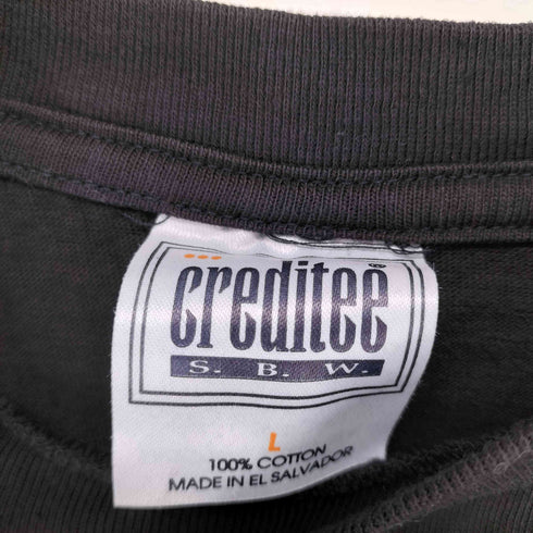 creditee HELLOWEEN 袖 裾シングル グラフィックプリント 半袖バンド Tシャツ カットソー メンズ L