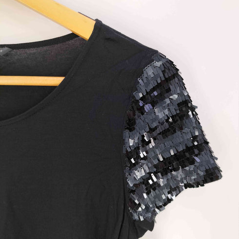 アルマーニエクスチェンジ ARMANI EXCHANGE 袖スパンコール Tシャツ レディース import:M
