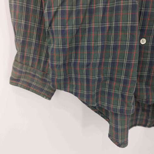 ギャップ Gap 90-00S OLD 白タグ L/S タータンチェック ボタンダウンシャツ メンズ import:M