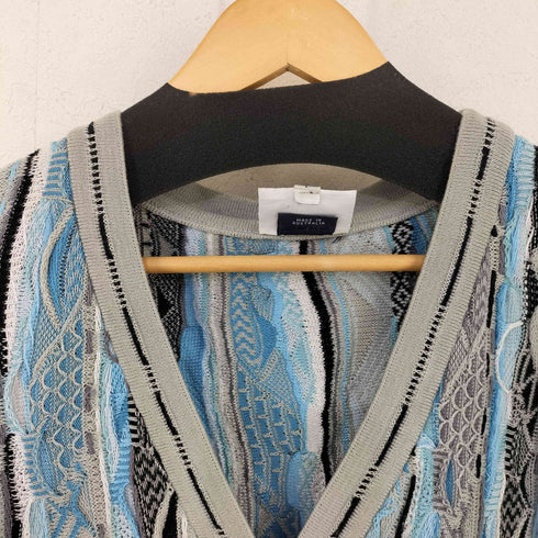 クージー COOGI CUGGI 80s 旧タグ MADE IN AUSTRALIA 3Dコットンニットカーディガン メンズ import:L