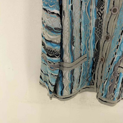 クージー COOGI CUGGI 80s 旧タグ MADE IN AUSTRALIA 3Dコットンニットカーディガン メンズ import:L