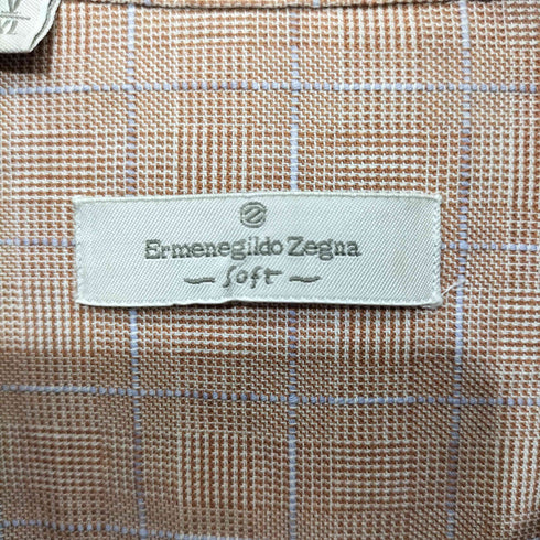 エルメネジルドゼニア Ermenegildo Zegna L/S シンプルチェック ボタンダウンシャツ メンズ import:XL