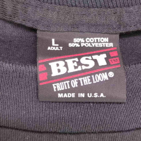 フルーツオブザルーム FRUIT OF THE LOOM 90s KILLER GUITARS 袖 裾シングル 半袖Tシャツ カットソー メンズ L