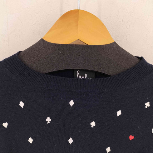 ポールスミス Paul Smith トランプ柄 クルーネック ウールニット レディース M