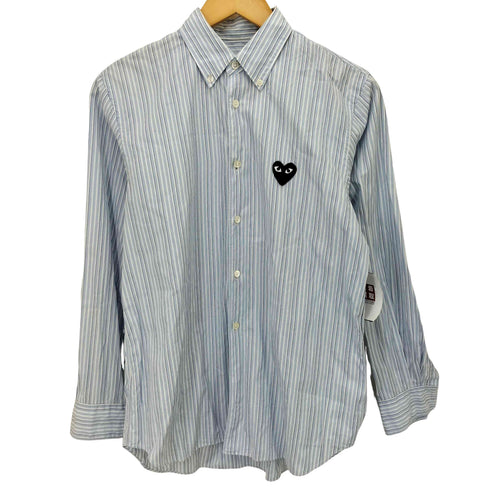 プレイコムデギャルソン PLAY COMME des GARCONS AD2018 /2 Black Heart L/S Striped Shirt ブラック ハート ストライプ シャツ メンズ JPN:S