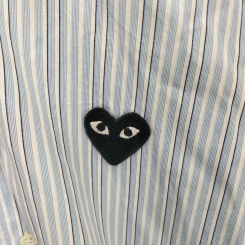 プレイコムデギャルソン PLAY COMME des GARCONS AD2018 /2 Black Heart L/S Striped Shirt ブラック ハート ストライプ シャツ メンズ JPN:S