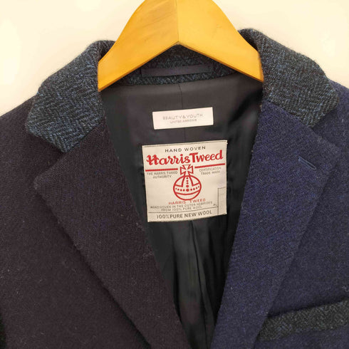 ビューティーアンドユースユナイテッドアローズ BEAUTY & YOUTH UNITED ARROWS 別注 クレイジーパターン PURE NEW WOOL ツイード チェスターコート メンズ JPN:M