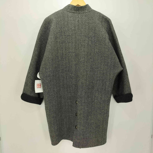 Cremona 千鳥格子 ウール ノーカラーコート レディース 9A3