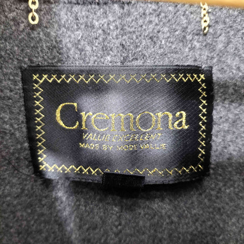 Cremona 千鳥格子 ウール ノーカラーコート レディース 9A3