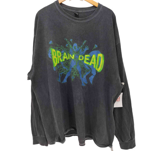 ブレインデッド BRAIN DEAD ロゴプリント ロングスリーブ クルーネックTシャツ メンズ JPN:XL