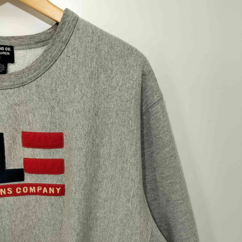 ポロジーンズカンパニーラルフローレン POLO JEANS COMPANY RALPH LAUREN 90S デカロゴ刺繍 コットンポリ ロングスリーブ スウェットプルオーバー メンズ import:XL