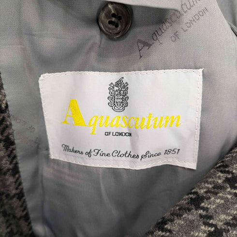 アクアスキュータム AQUASCUTUM ウール チェック 2Bテーラードジャケット メンズ