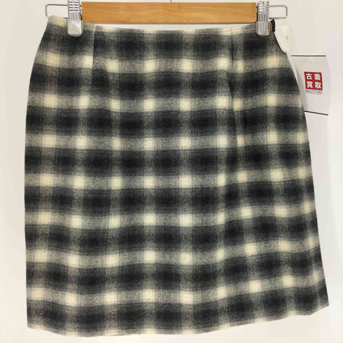 アニエスベー agnes b. PARIS フランス製 オンブレ チェック ウール カシミヤ タイト スカート レディース 40