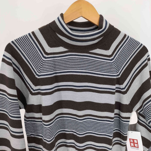 アーペーセー A.P.C. フランス製 マルチ ボーダー ウール アクリル タートルネック ニット セーター レディース import:M