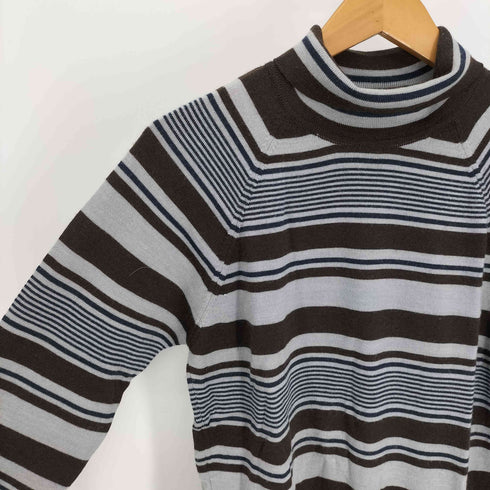 アーペーセー A.P.C. フランス製 マルチ ボーダー ウール アクリル タートルネック ニット セーター レディース import:M