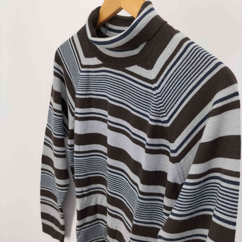 アーペーセー A.P.C. フランス製 マルチ ボーダー ウール アクリル タートルネック ニット セーター レディース import:M