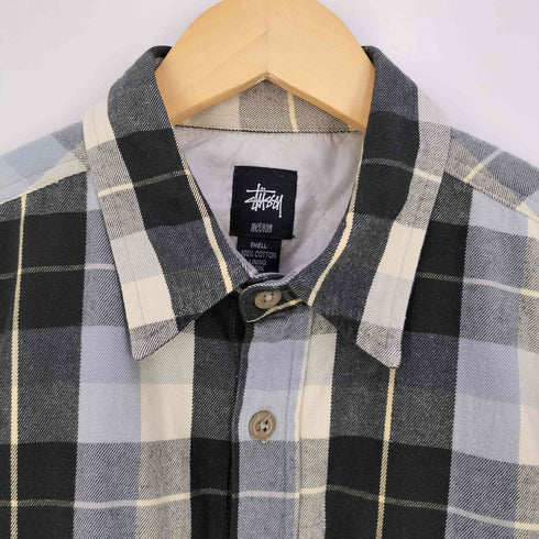 ステューシー Stussy 00s インド製 OLD STUSSY オールド ステューシー 裏地キルティング チェック シャツ メンズ import:M
