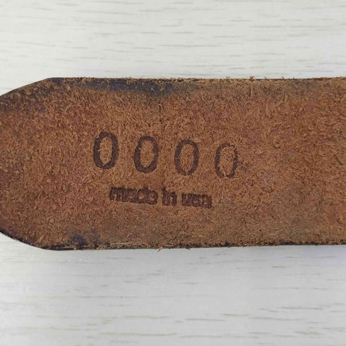 USA製 カウボーイ メタルバックル ボタニカル エンボス レザー ウエスタンベルト メンズ 1/2