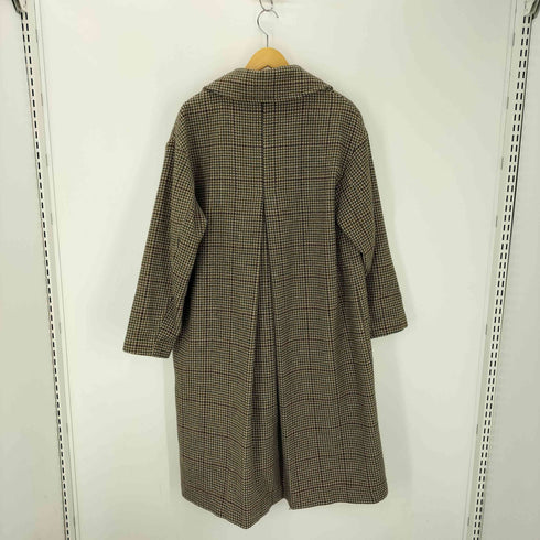 ザラ ZARA チェック柄 ウール オーバーサイズ ダブルチェスターコート レディース import:XS