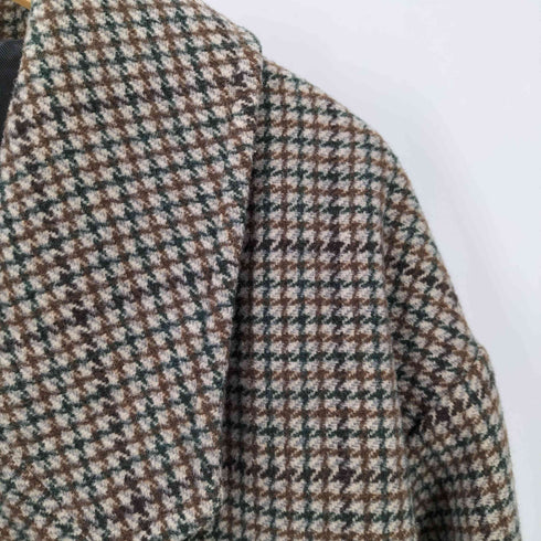 ザラ ZARA チェック柄 ウール オーバーサイズ ダブルチェスターコート レディース import:XS