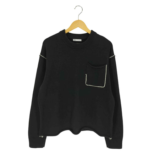 ザラ ZARA コントラストテープ付きセーター メンズ import:L