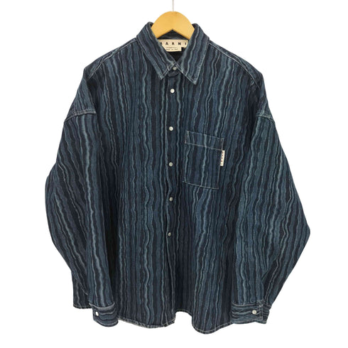 マルニ MARNI 22SS ファニーストライプ デニムシャツジャケット メンズ EUR:46