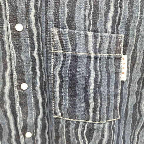 マルニ MARNI 22SS ファニーストライプ デニムシャツジャケット メンズ EUR:46