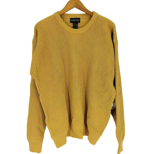 ランズエンド LANDS END 80-90S 畦編み コットン クルーネック ニット メンズ import:M