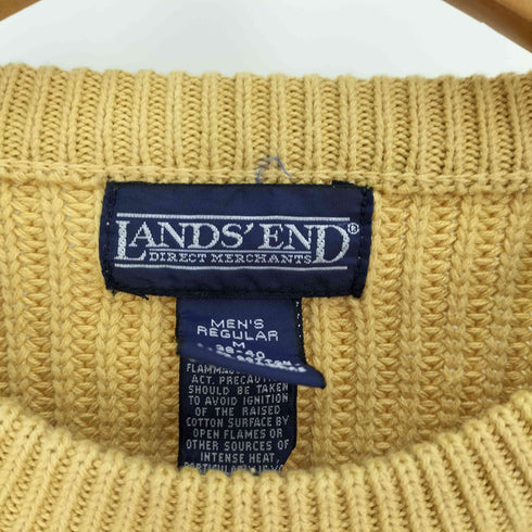ランズエンド LANDS END 80-90S 畦編み コットン クルーネック ニット メンズ import:M
