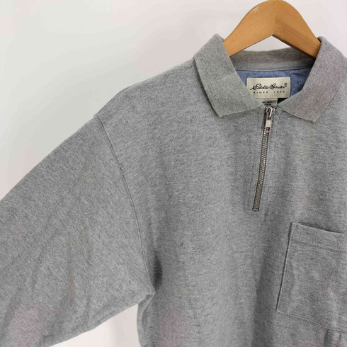 エディーバウアー Eddie Bauer 90-00S 白タグ 台湾製 ハーフジップ コットン L/S ポロシャツ メンズ import:S