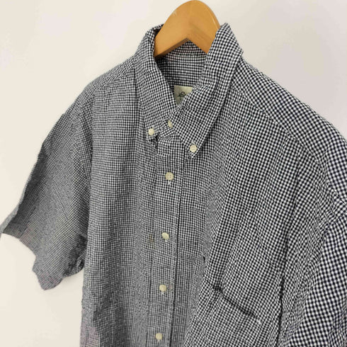 エディーバウアー Eddie Bauer 90-00S 白タグ ギンガムチェック B.D S/S シアサッカー コットン シャツ メンズ import:M