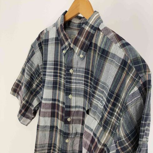 エディーバウアー Eddie Bauer 90-00S 白タグ マドラス チェック B.D S/S シャツ メンズ import:M